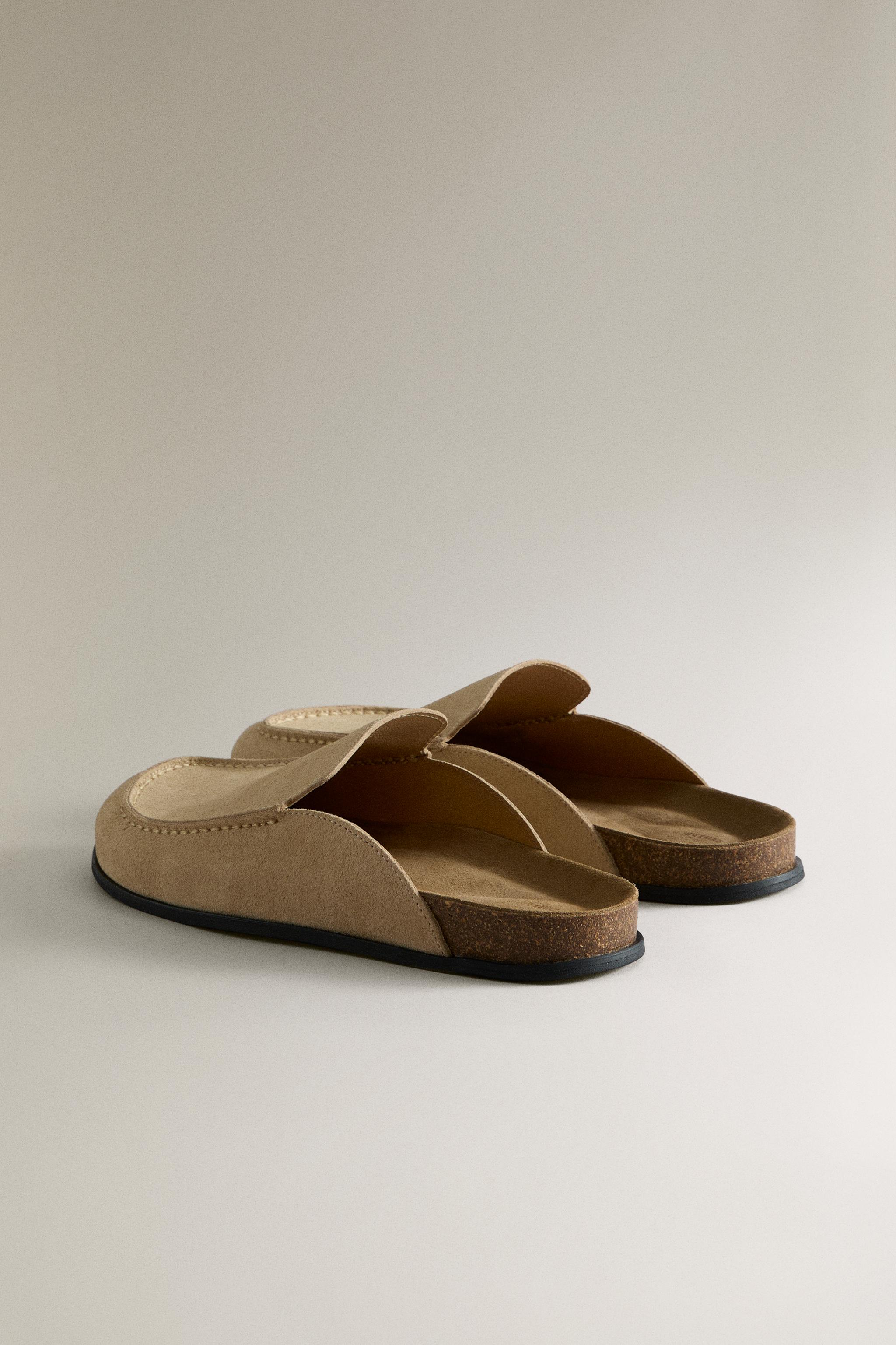 LEATHER MULE CLOG SLIPPERS